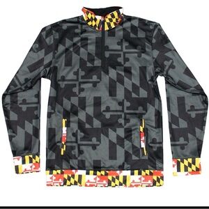 Maryland Flag Patterned Pullover/Trim Quarter Zip NWTS SIZE XL UNISEX